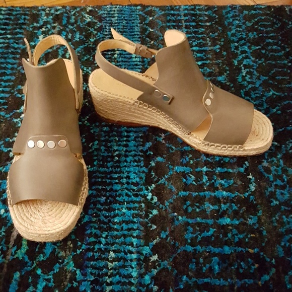 SOLD-RAG & BONE Leather Espadrille Wedges - 38.5 - Picture 3 of 7